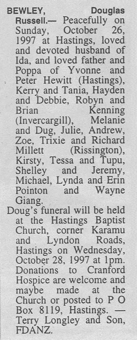 SCOTTSVILLE — David E. . Bewley funeral notices